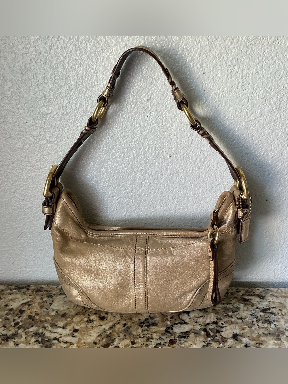 Coach Vintage Goat Suede Metallic Shoulder Bag